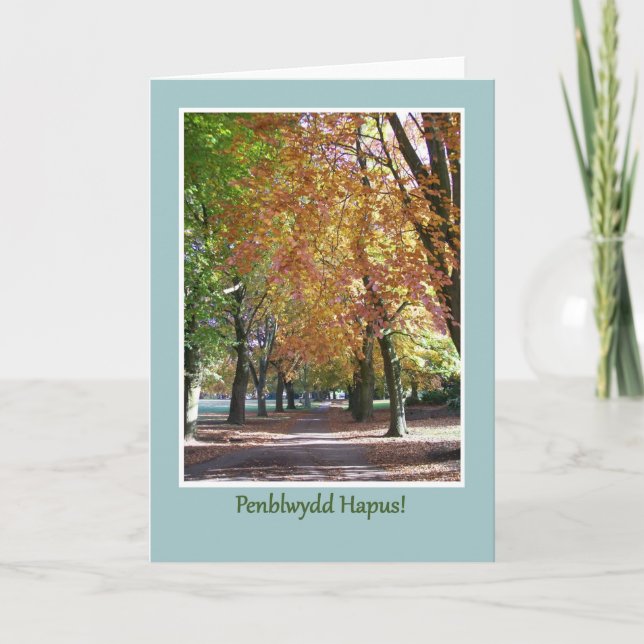 Carte Anniversaire, Arbres D'Automne, Salutation G (Devant)