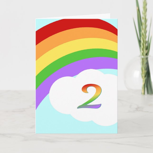 Carte Anniversaire Arc En Arc Pour 2 Ans (Devant)
