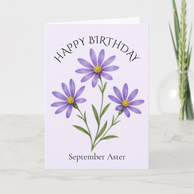 Carte Anniversaire Aster de Septembre (Devant)