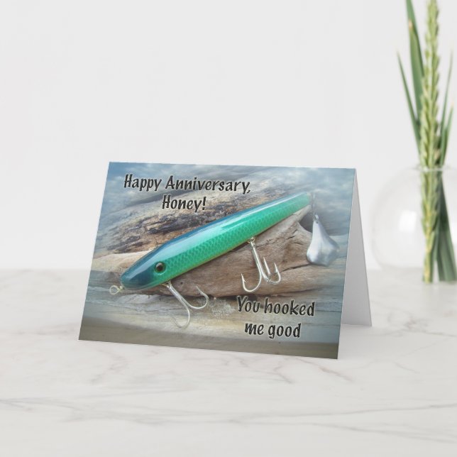 Carte Anniversaire - attrait vert de pêche de nageur (Devant)