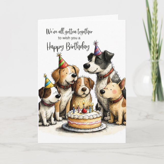 Carte Anniversaire au bureau de la part de tous nos chie (Devant)