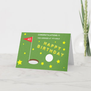 Carte anniversaire au golf