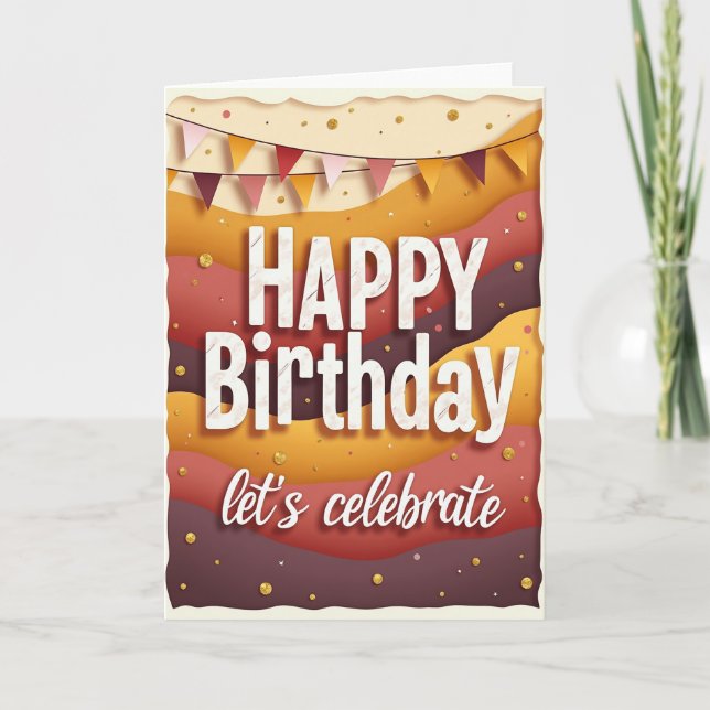 Carte anniversaire automnal à couches (Devant)
