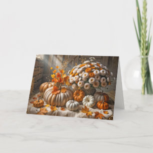 Carte Anniversaire Automne Citrouilles et mamans