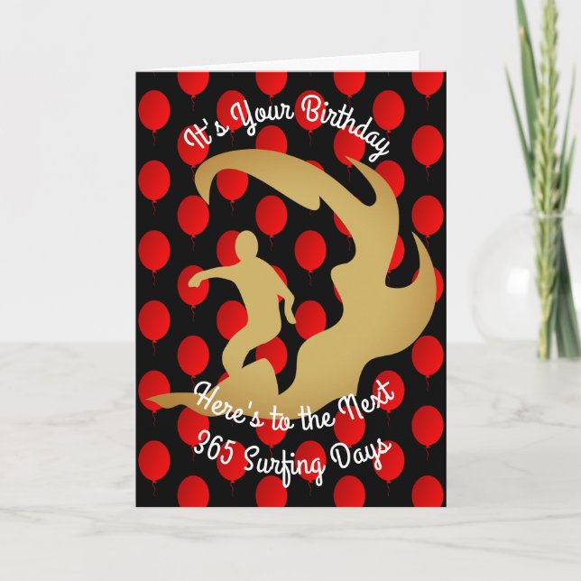 Carte Anniversaire aux 365 jours surfants suivants (Devant)