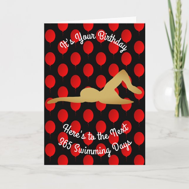 Carte Anniversaire Aux 365 Prochains Jours De Nage (Devant)