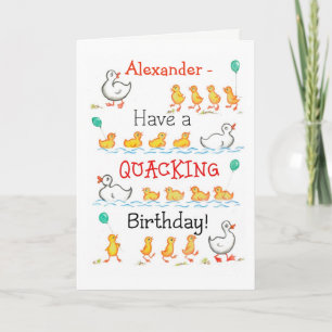 Carte Anniversaire avant fait sur commande de Quacking