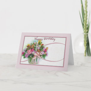 Carte Anniversaire avec Bouquet Floral