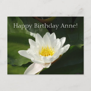 Carte Anniversaire avec carte postale Lotus Flower