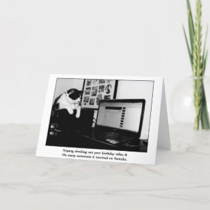 Carte Anniversaire avec Cat Watching Youtube