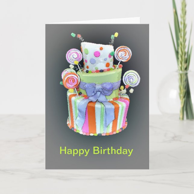 Carte Anniversaire avec Fantastic Cake (Devant)