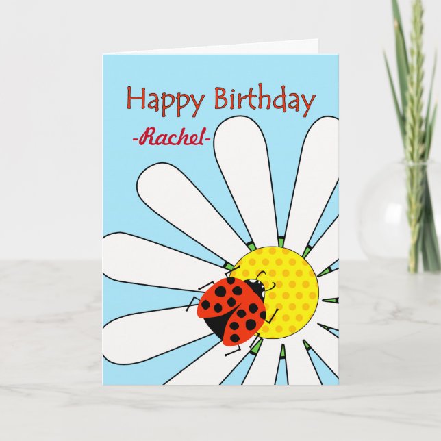 Carte Anniversaire avec Ladybug et Daisy Custom Front (Devant)