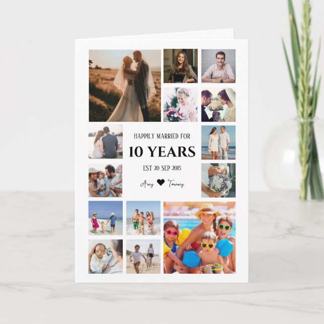 Carte Anniversaire avec les noms de couple Photo (Devant)