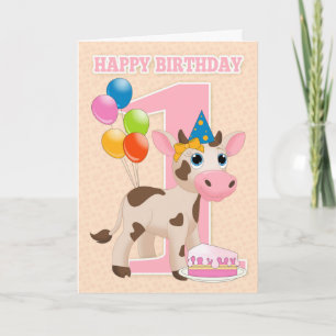 Carte Anniversaire Avec Petit Gâteau De Vache Et B