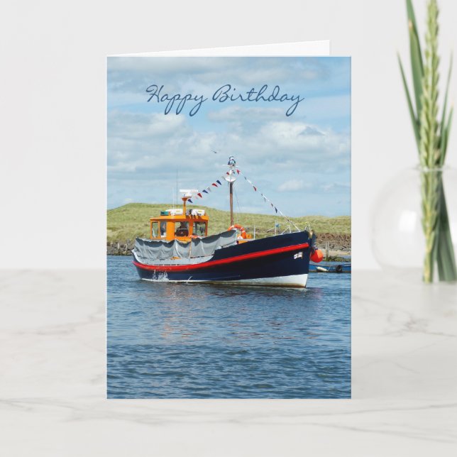 Carte Anniversaire Avec Tour Boat - Bateau Carte A (Devant)