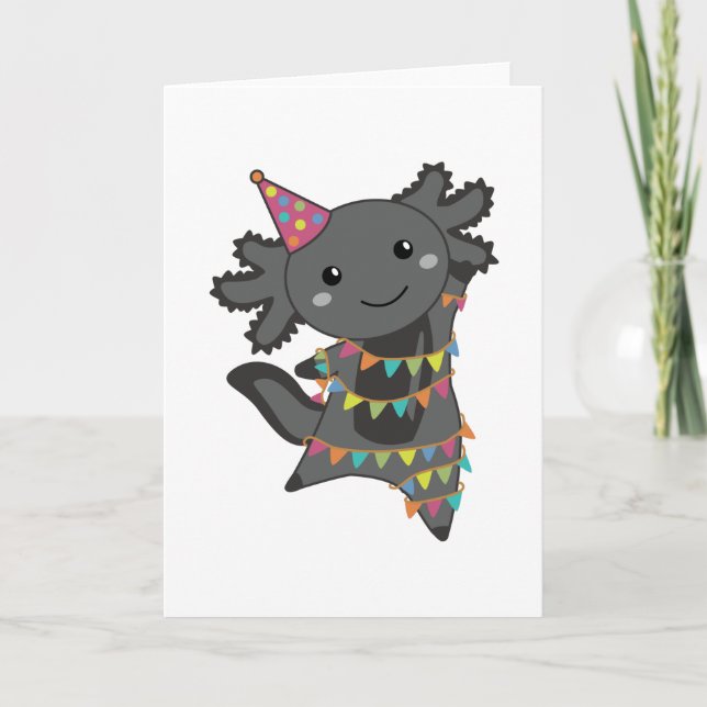 Carte Anniversaire Axolotl Garland (Devant)