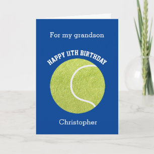 Carte Anniversaire Balle de Tennis Bleue