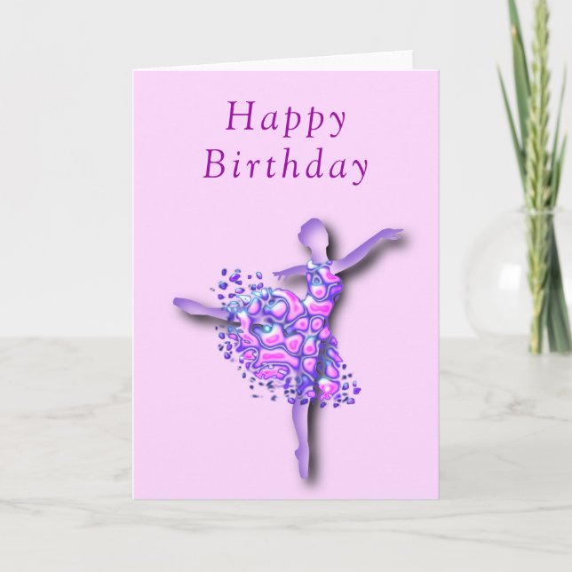 Carte Anniversaire Ballerina - Ballet Dancer Girl (Devant)