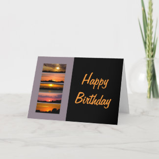 Carte Anniversaire - Bandes du coucher de soleil v