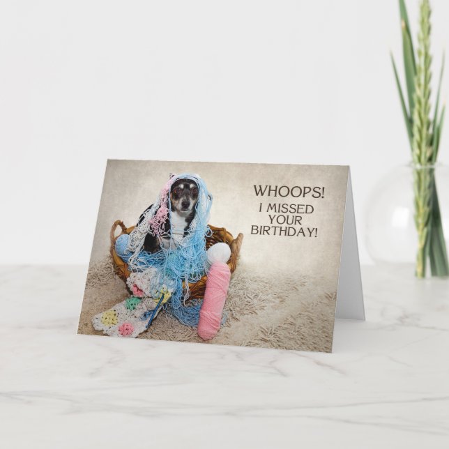 CARTE ANNIVERSAIRE BATTU - HUMOUR - CHIEN EN GAILLE (Devant)