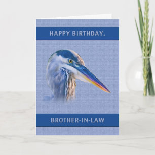 Carte Anniversaire, beau-frère, Grand Héron Bleu