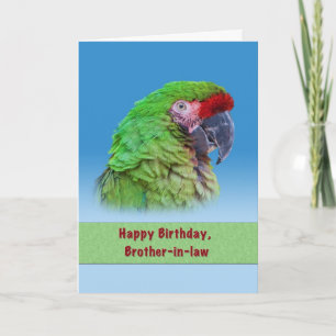 Carte Anniversaire, beau-frère, perroquet vert