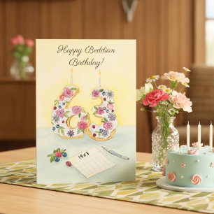 Carte Anniversaire Beddian 2026, 63e anniversaire pour 1