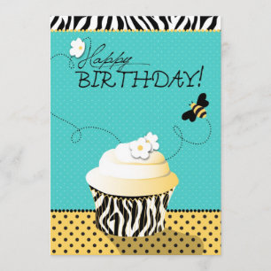 Carte Anniversaire Bee & Cupcake