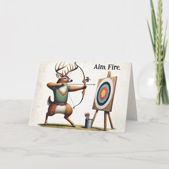 Carte Anniversaire Belated Buck Tirer sur un cou et une  (Devant)