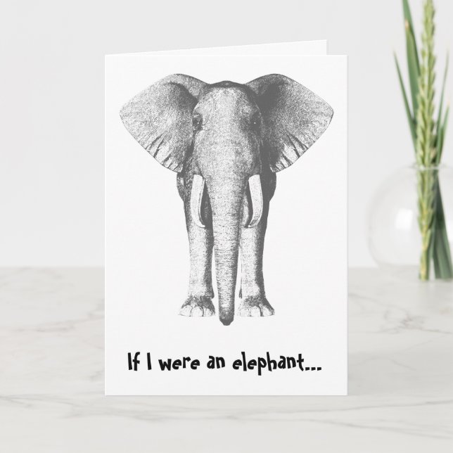 Carte Anniversaire Belated - Elephant (Devant)