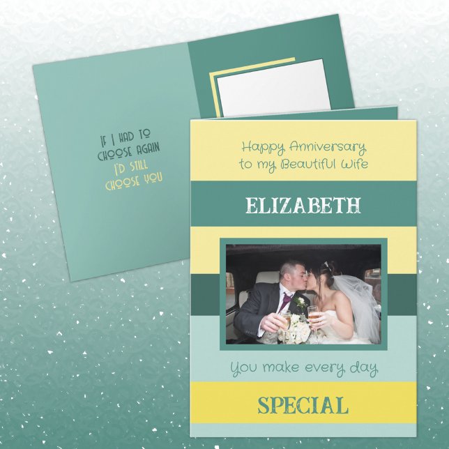 Carte Anniversaire belle femme jaune vert photo (Créateur téléchargé)