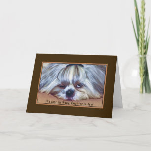 Carte Anniversaire, belle-fille, Chien Chih Tzu Sleepy S
