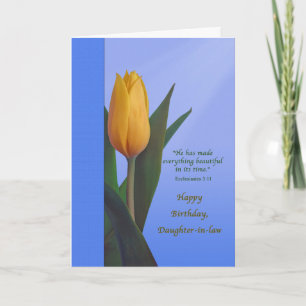 Carte Anniversaire, Belle-fille, Fleur de tulipe d'or