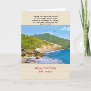 Carte Anniversaire, Belle-fille, Plage, Collines, Oiseau