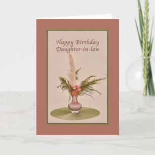 Carte Anniversaire, belle-fille, Vase des Roses et des f