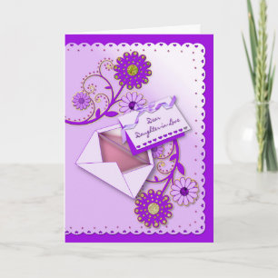 Carte Anniversaire - Belle-fille - Violet/Fleurs/Lettre