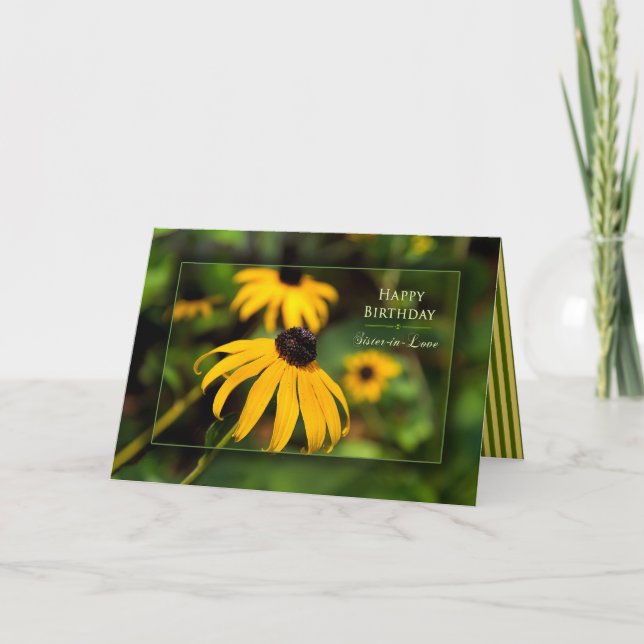Carte Anniversaire, Belle-sœur, Rudbeckia, Jardin (Devant)