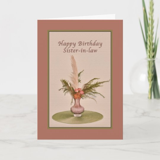 Carte Anniversaire Belle Soeur Vase De Roses Et Zazzle Fr