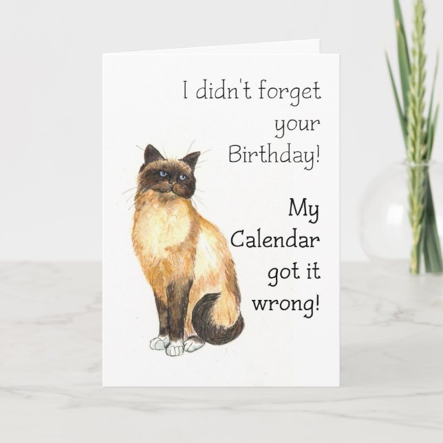 Carte Anniversaire - Birman Cat (Devant)