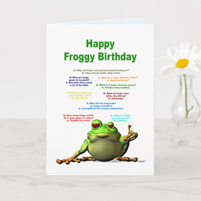 Carte Anniversaire, Blagues de grenouilles (Petite plante)
