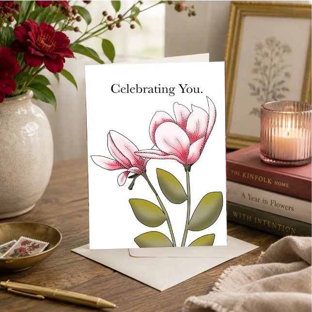 Carte Anniversaire Blushing Magnolia (Créateur téléchargé)