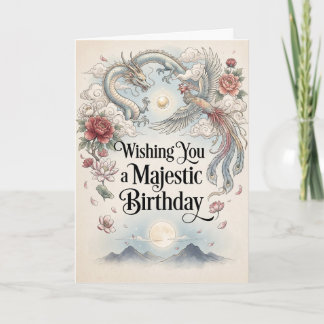 Carte Anniversaire Botanique du Dragon et du Phénix
