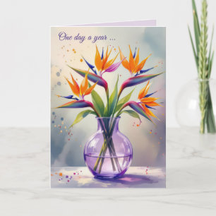 Carte Anniversaire Bouquet Fleur Oiseau du Paradis