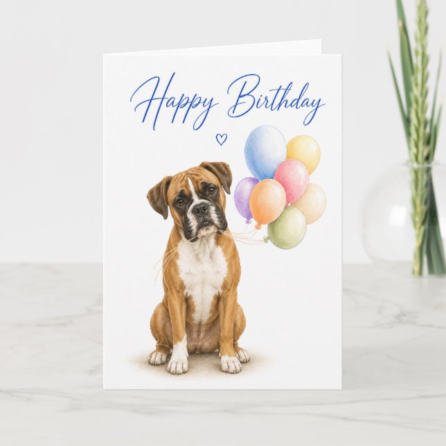 Carte Anniversaire Boxer (Devant)