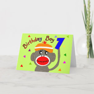 Carte Anniversaire BOY Sock singe 1 an