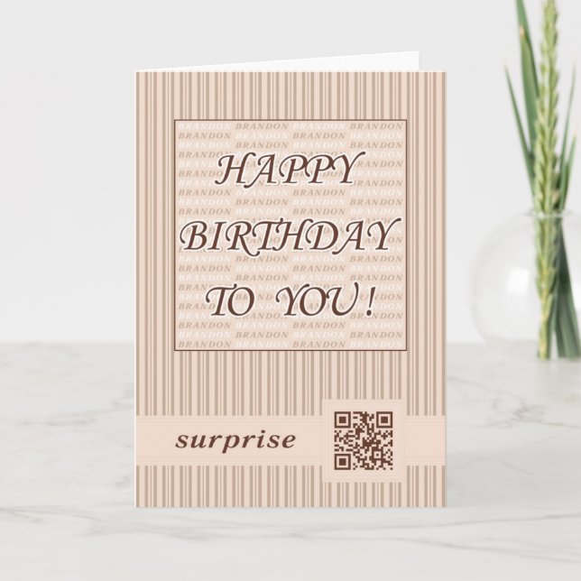 Carte Anniversaire Brandon de la salutation Card.Happy ! (Devant)