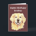 Carte Anniversaire Brother Aquarelle Golden Retriever Ch<br><div class="desc">Carte d'anniversaire du frère à la Personnaliser,  Aquarelle Golden Retriever Chien,  animal de compagnie</div>