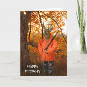 Carte Anniversaire Buck Avec Chasse Fusil