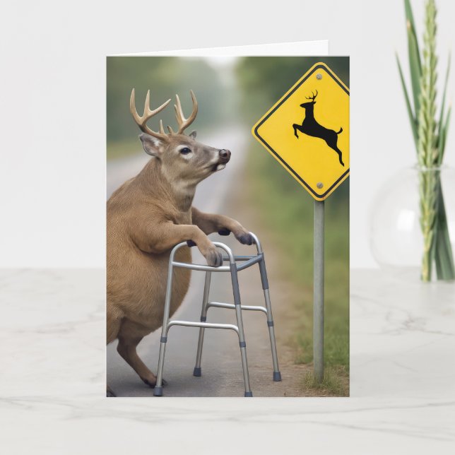 Carte Anniversaire Buck penché sur un marcheur (Devant)