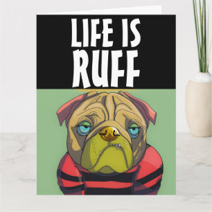 CARTE ANNIVERSAIRE BULLDOG BOXER CHIEN ART FUNNY GRANDE 